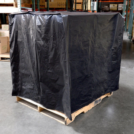 51" x 49" x 73" 3 Mil Black Pallet Covers - 50/Roll