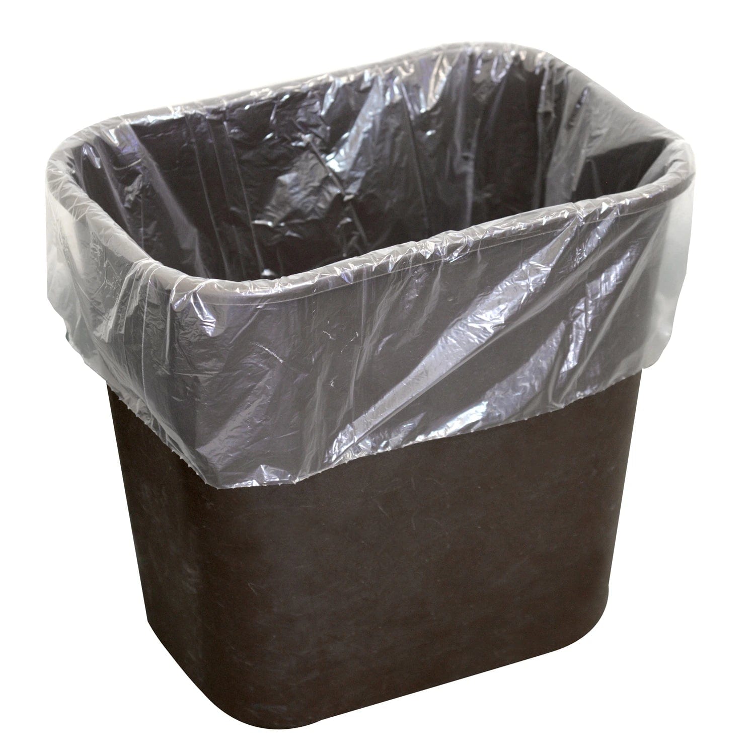 Commercial trash bags 15 gallon 23x33 8 mic case of 1000 black, high  density IBSS243308K IBS