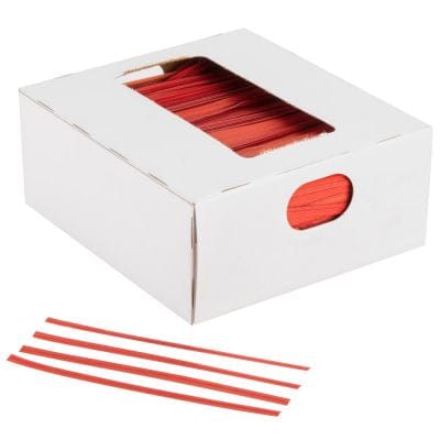 7" Red Plastic Bag Ties - 2000/Case