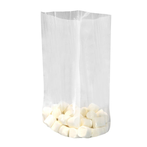 5.25" x 2.25" x 15" 1.5 Mil Gusseted Poly Bags - 1,000/Case
