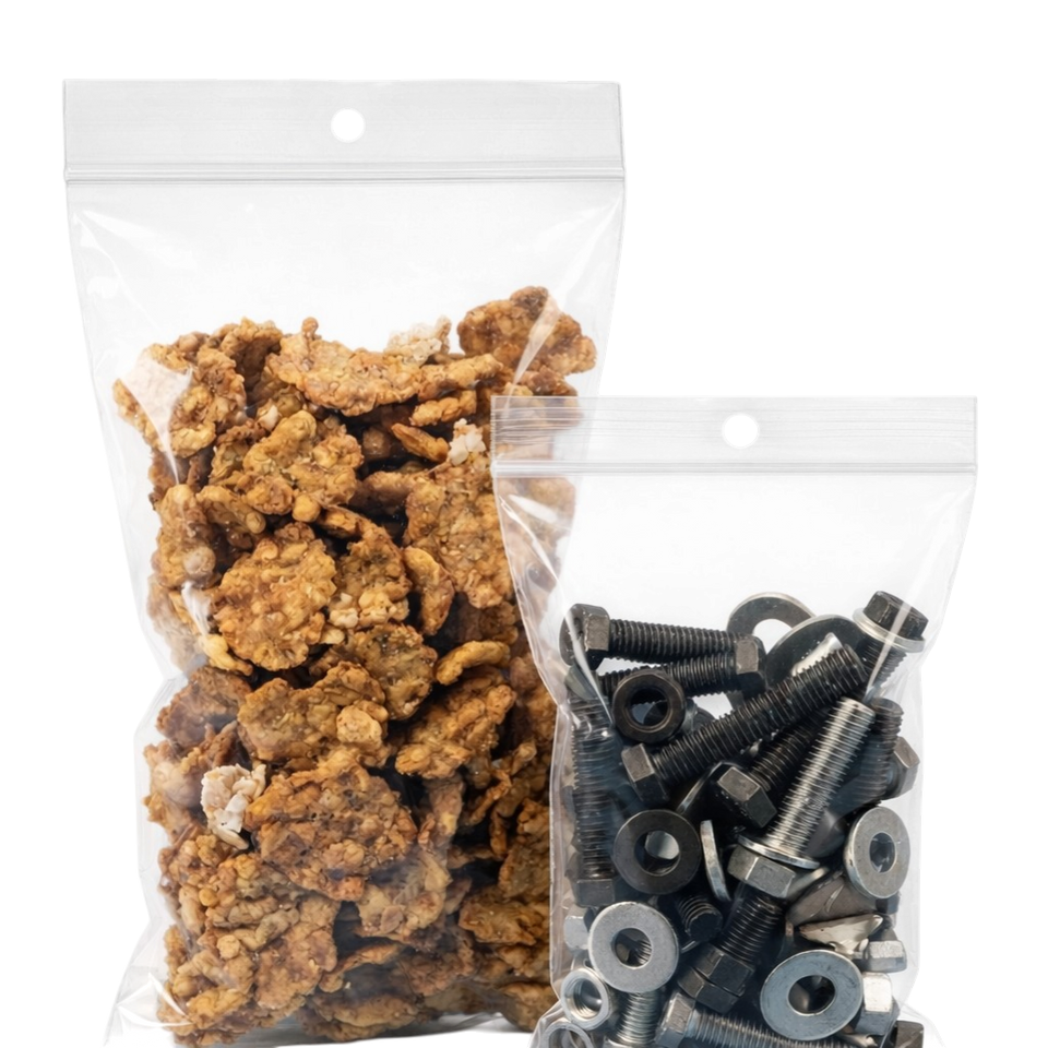4 Mil Reclosable Zip Locking Hang Hole Bags
