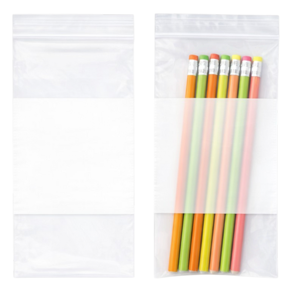 White Block Ziplock Bags