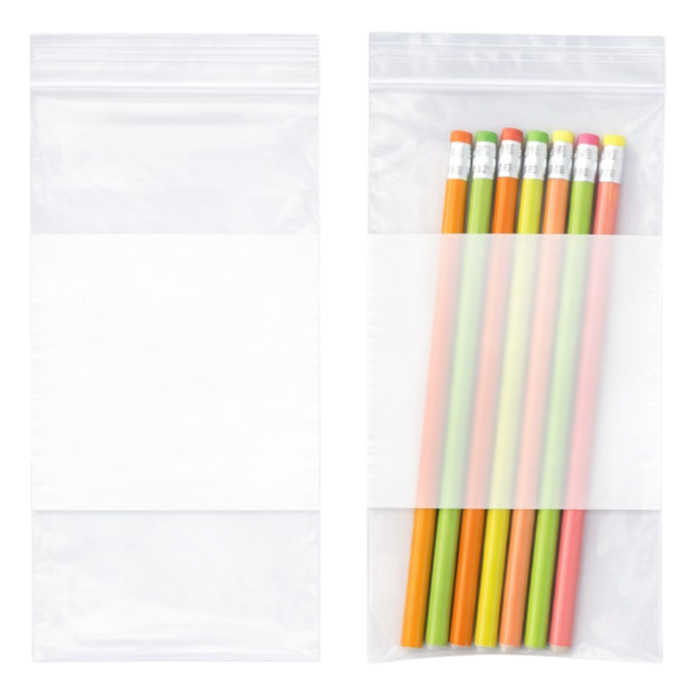 White Block Ziplock Bags