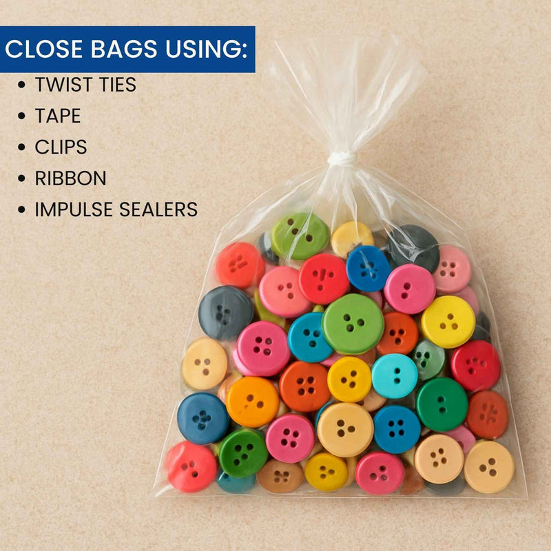 12" x 12" 2 Mil Flat Poly Bags - 1,000/Case