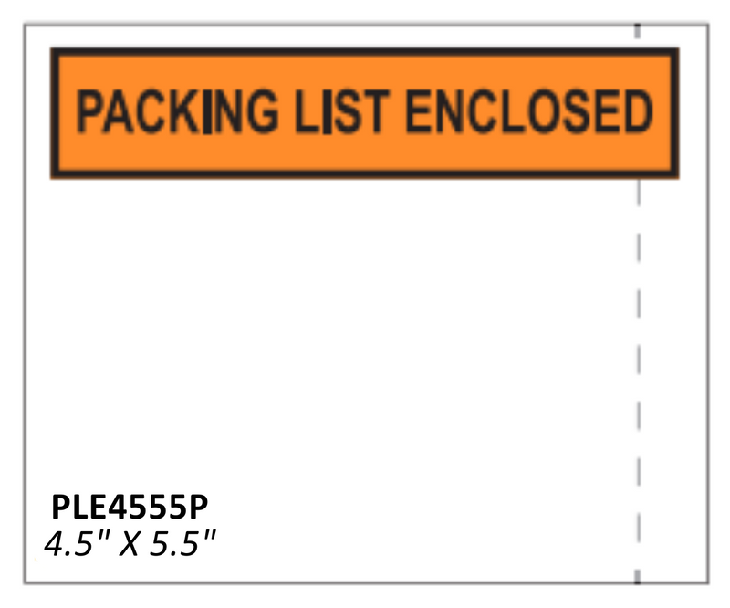 4.5" x 5.5" Printed "Packing List Enclosed" Envelopes - 1000/CS