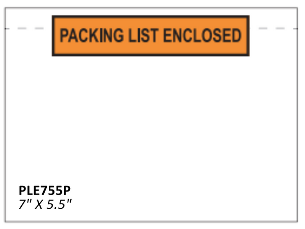 1000 Clear 5.5" X 10" No-Print Shipping Pouches - Packing List Envelopes