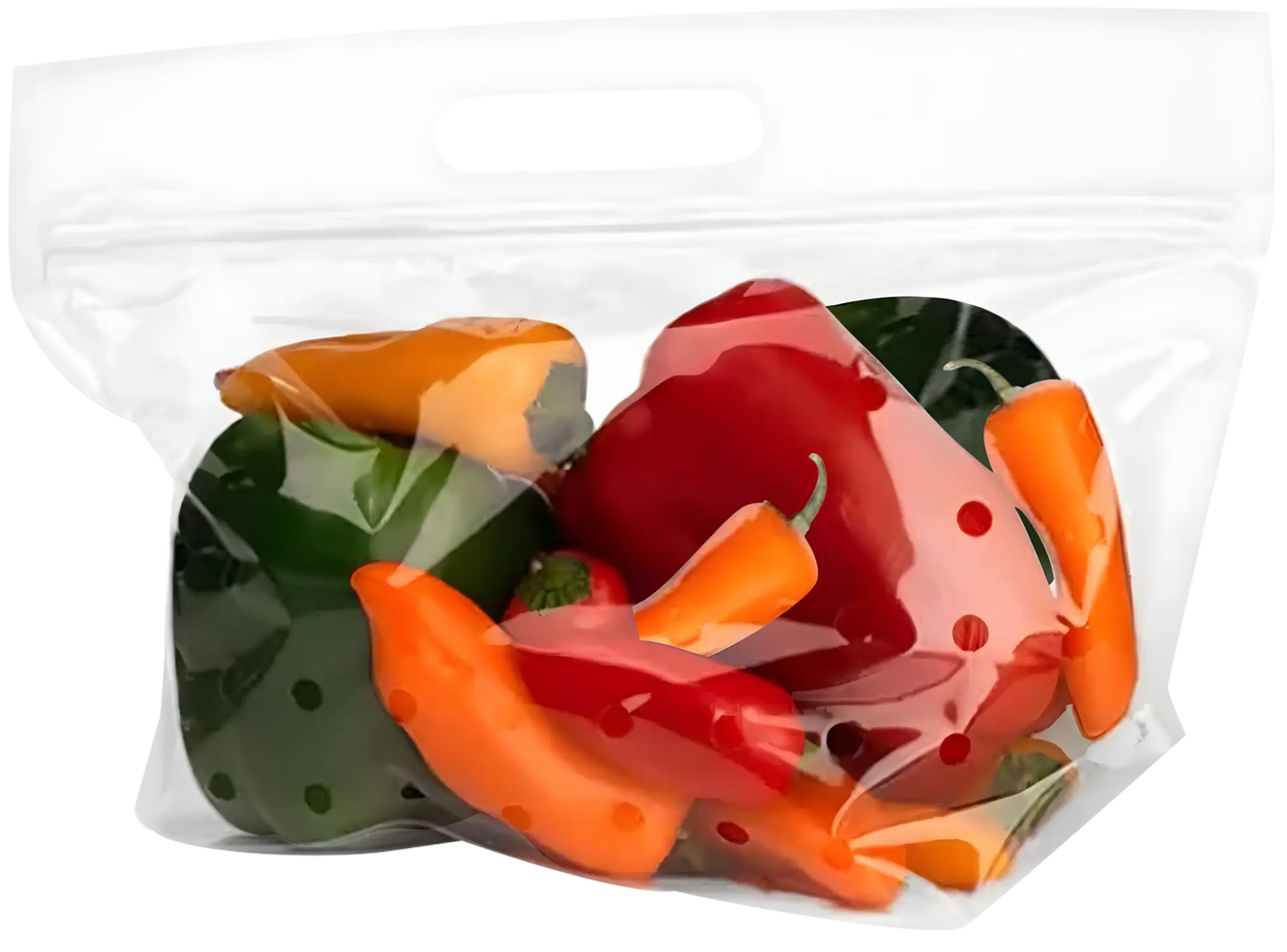 10.75" x 6" + 4"BG (1 lbs) 2.5 Mil Polypropylene Zipper Closure Vented Produce Pouch - 250/Case
