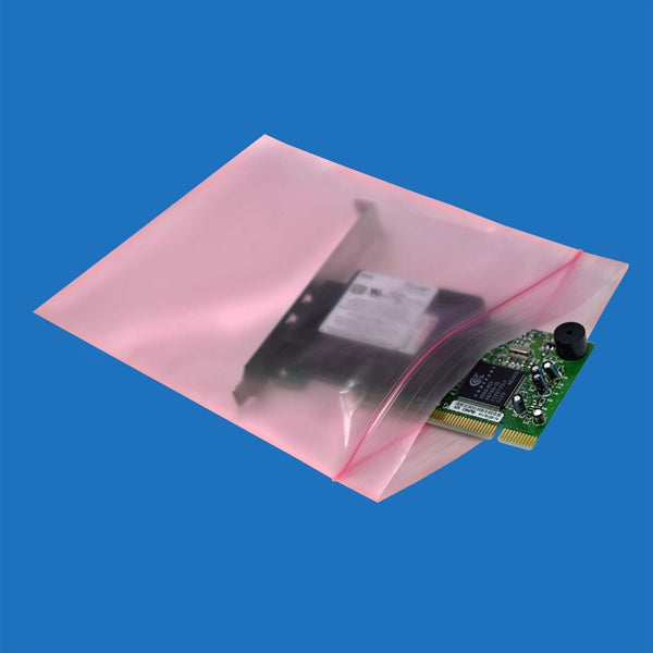 8" x 10" 4 Mil Pink Anti-Static Reclosable Bags - 1,000/Case