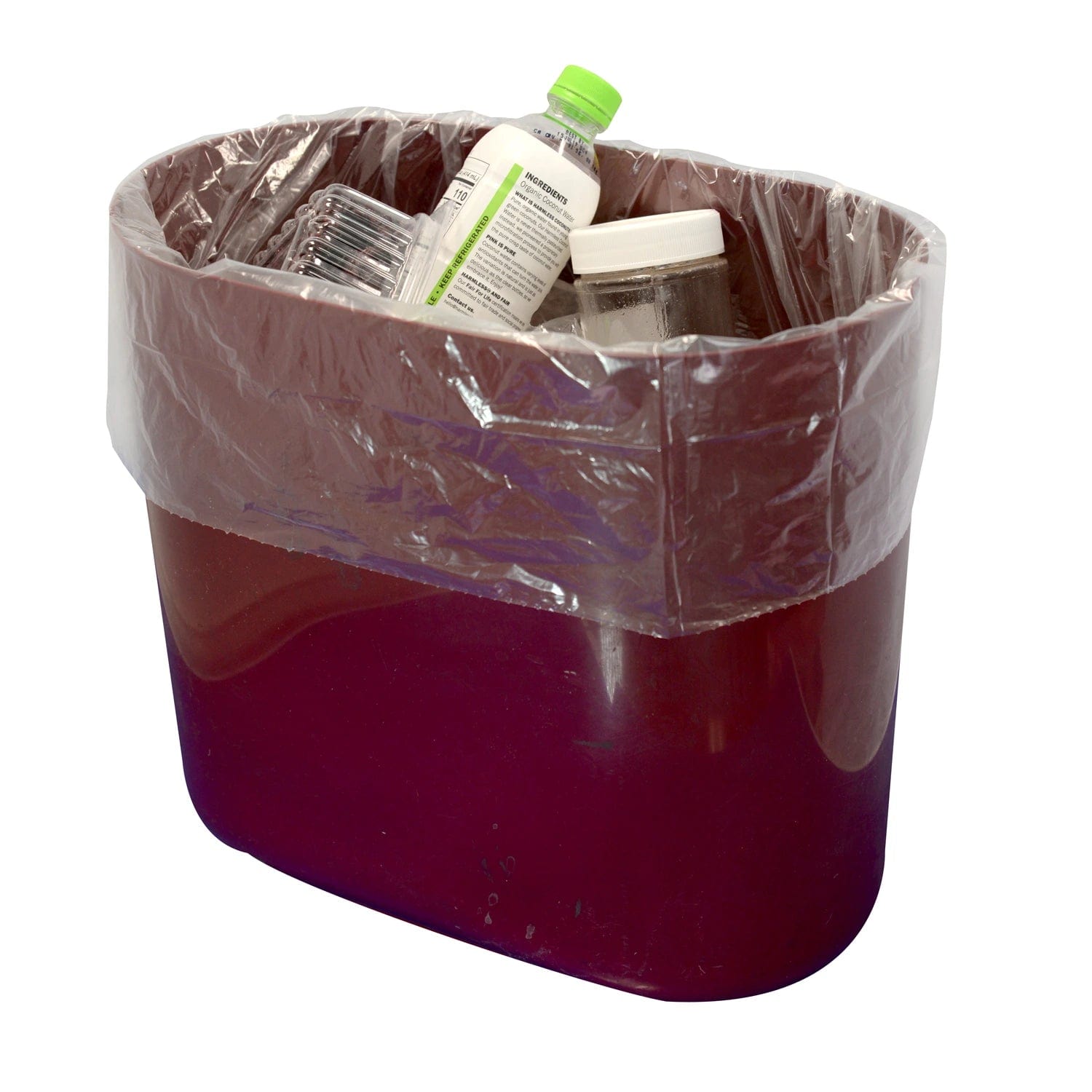 55 Gallons 1.3 Mil Clear Low Density Trash Bags 22" x 14" x 58" - 100 Bags/Case