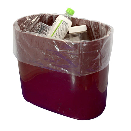 12-16 Gallons 1 Mil Clear Low Density Trash Bags 15" x 9" x 32" - 500 Bags/Case