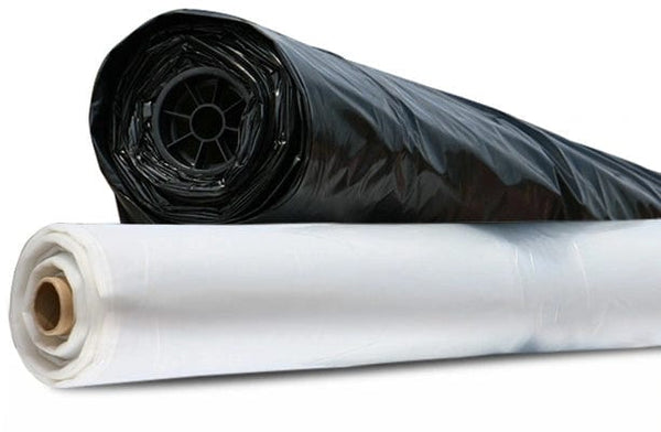 papierlädchen tarp 10x100 6 Mil Black Poly Sheeting Tarps - 1 Roll/Case