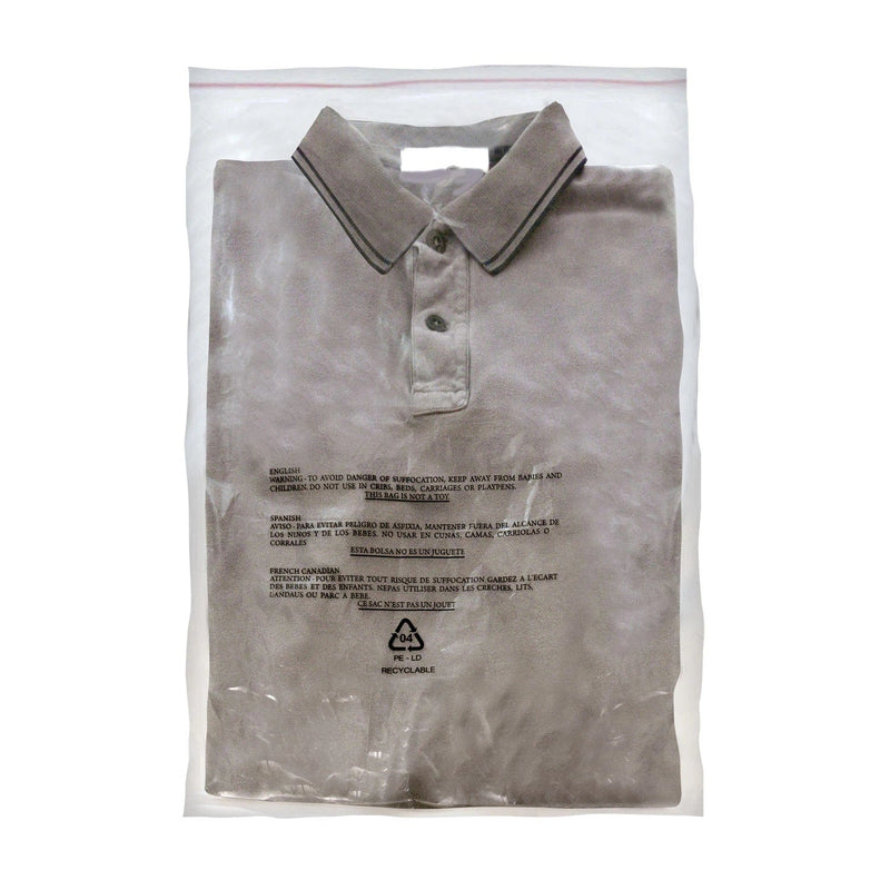 8" x 10" 1.5 Mil Suffocation Warning Bag with Self-Seal Adhesive Tape and Vent Holes - 1,000/Case