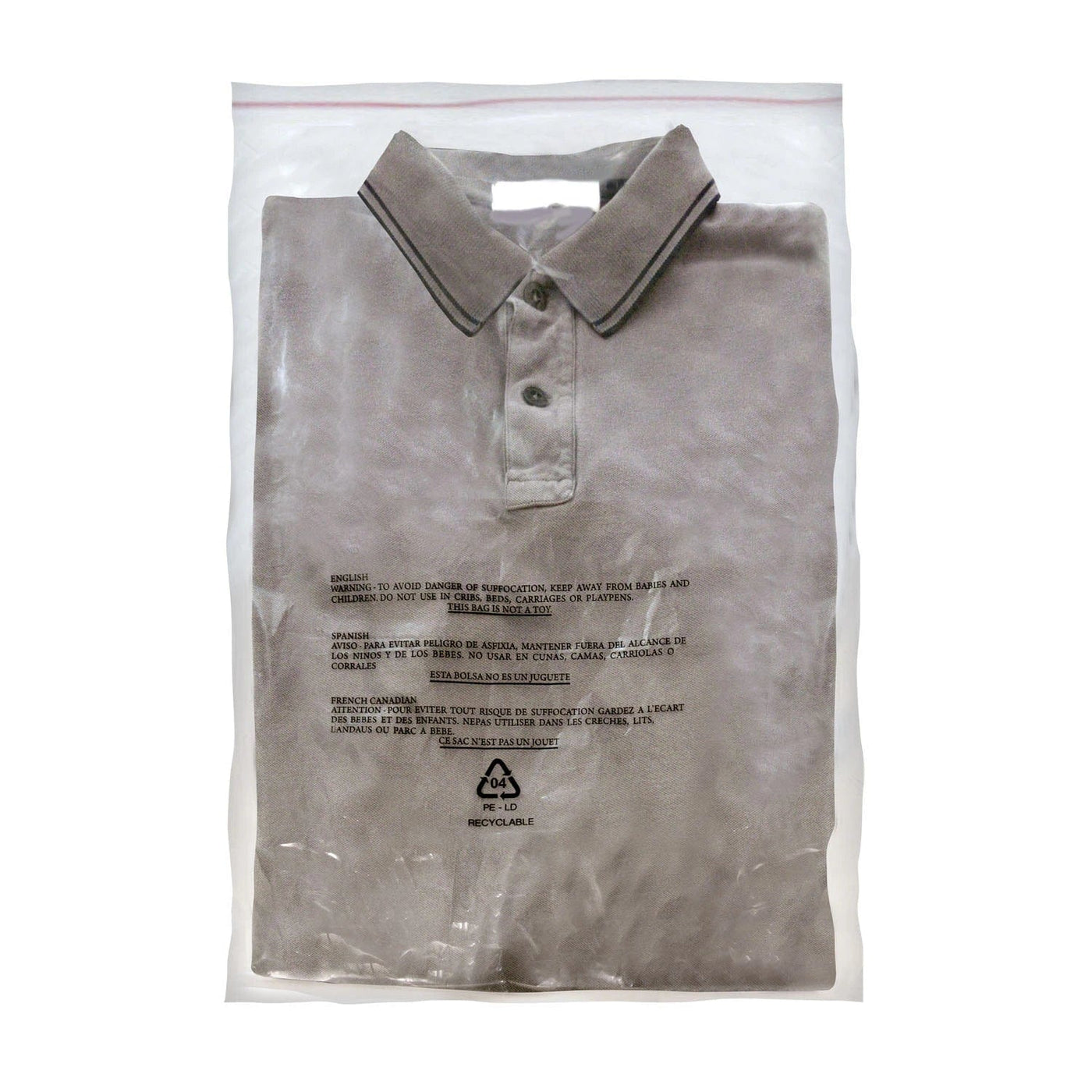 9" x 12" 1.5 Mil Suffocation Warning Bag with Self-Seal Adhesive Tape and Vent Holes - 1,000/Case